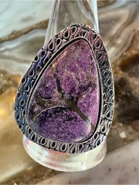 2528 Artisan Purple Purpurite Colored Stone Silver Ring